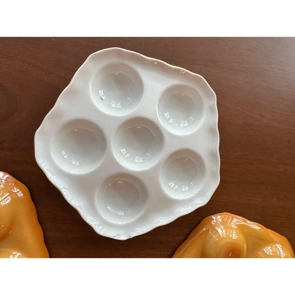 Luzifer Bauscher Weiden Escargot Serving Dish Set of 6 White Porcelain German Vt - Picture 8 of 13